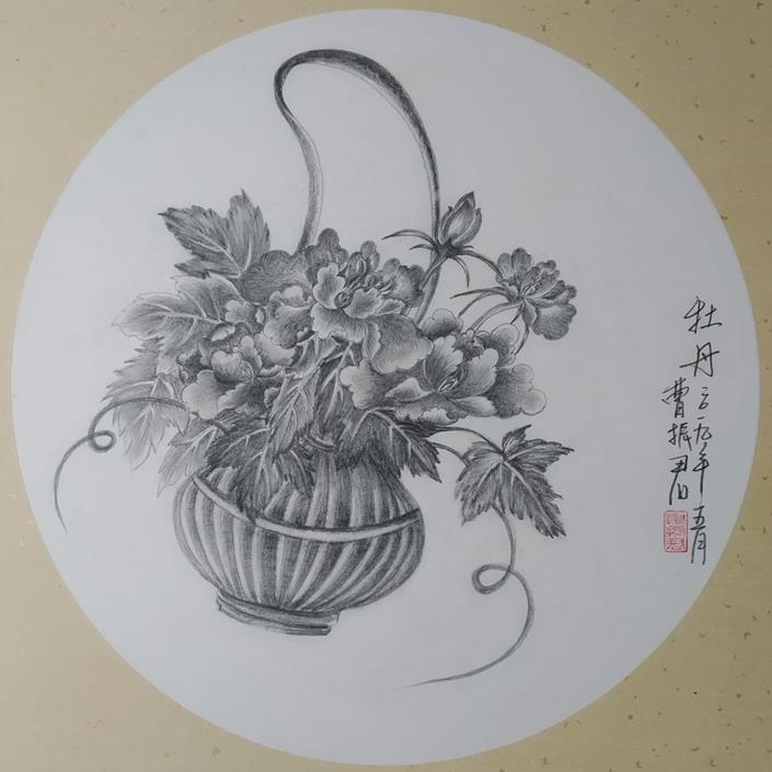 蓸振君山水画扇面作品欣赏
